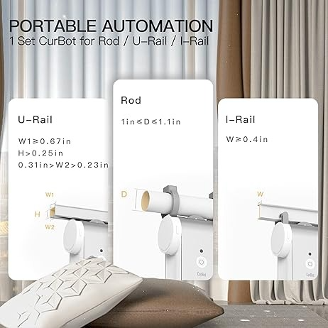CurBot mounted on a curtain rod with LED arrow indicators