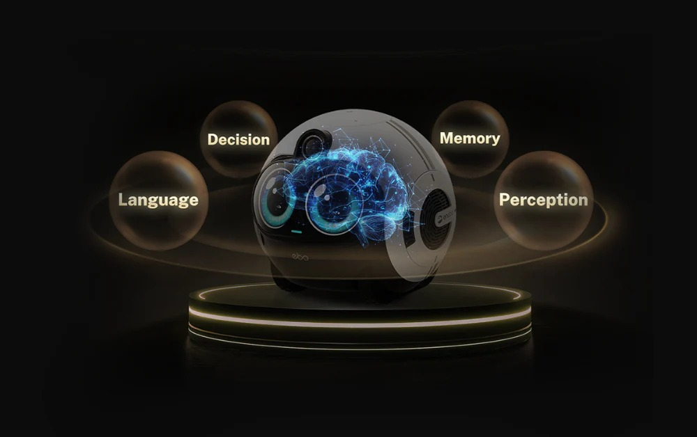 EBO AI brain — language, decision, memory, perception