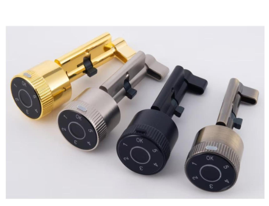 Smart lock cylinder retrofit in gold, silver and black